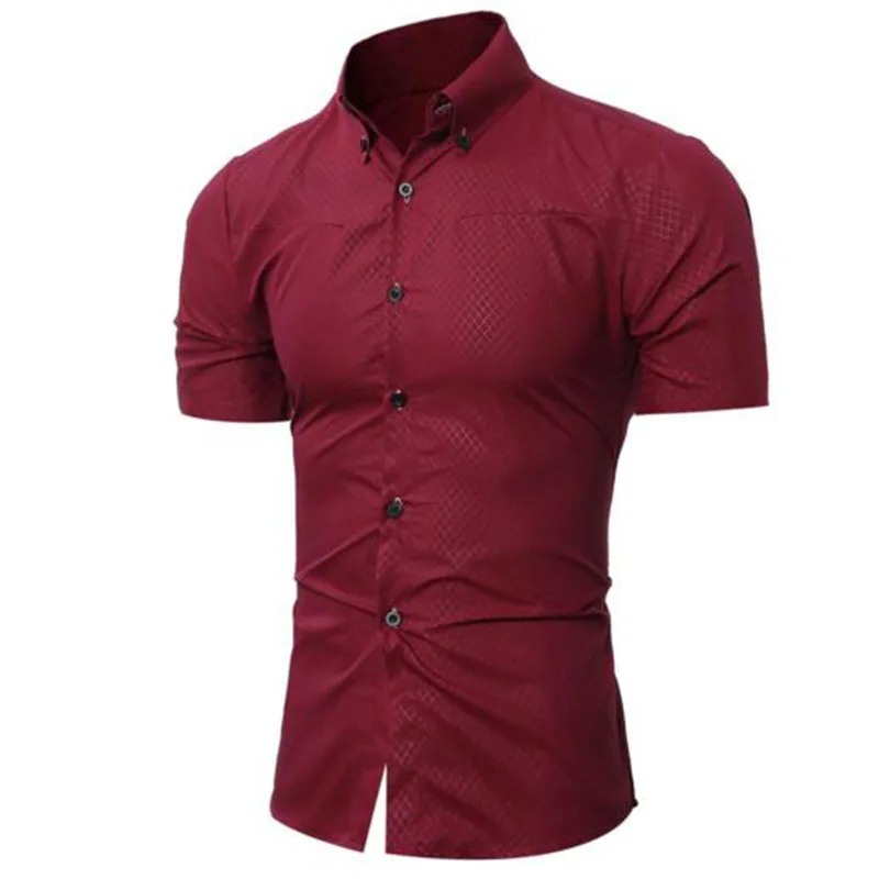 Summer Men Fashion Short Sleeve Printed Casual Shirts Breathable Comfortable Slim Fit Turn-down Collar High Street Style | Мужская