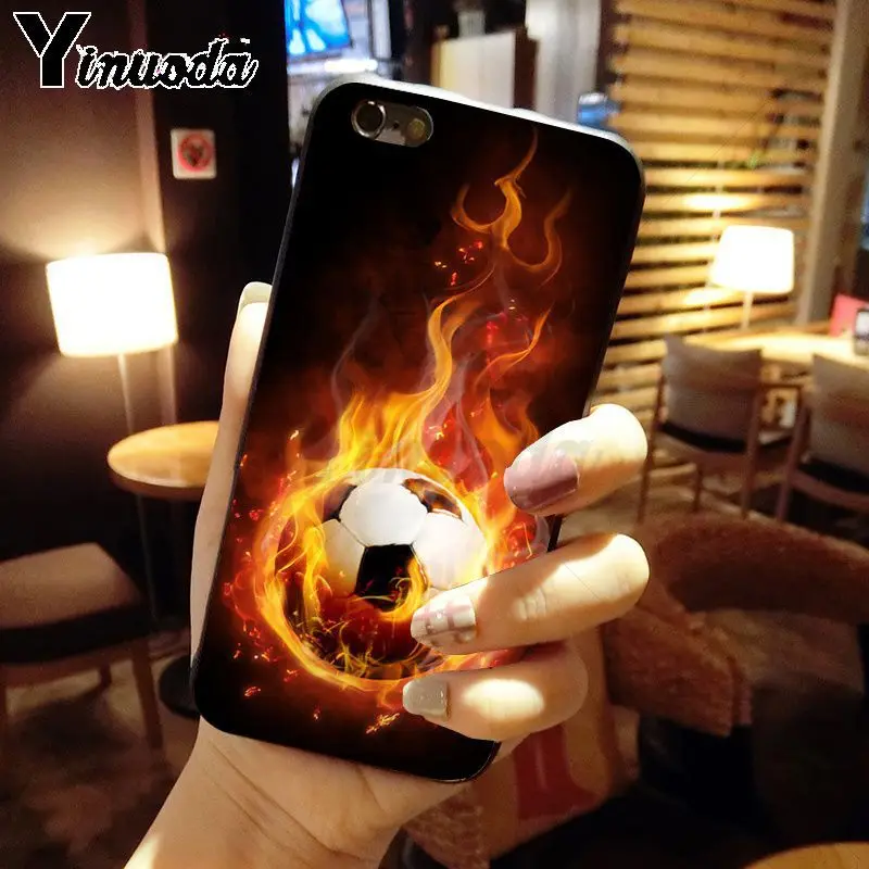 burning fire football field sports