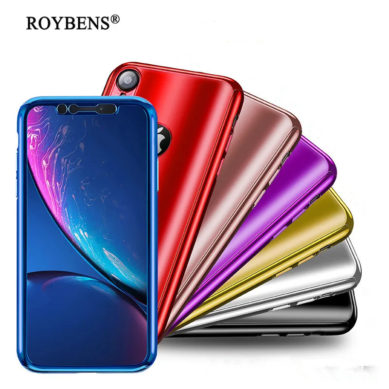 For iPhone XR XS Case Luxury Full Body Mirror Case For