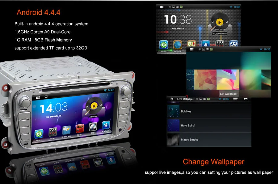 Discount HOT HD Quad Core Android 8.1.1 Auto Car DVD GPS for Ford Focus 2008-2011 A9 Dual Core 7" 2 Din with 8GB TF Card 2017 New sales 5