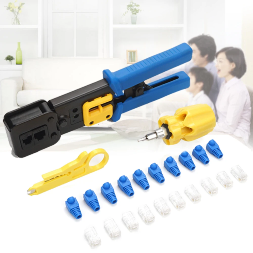 

103pcs/set Crimp Strain Relief RJ45 Stripper Cutter Portable RJ12 Repair Screwdriver Punch Down Cable Network Tool Kit LAN