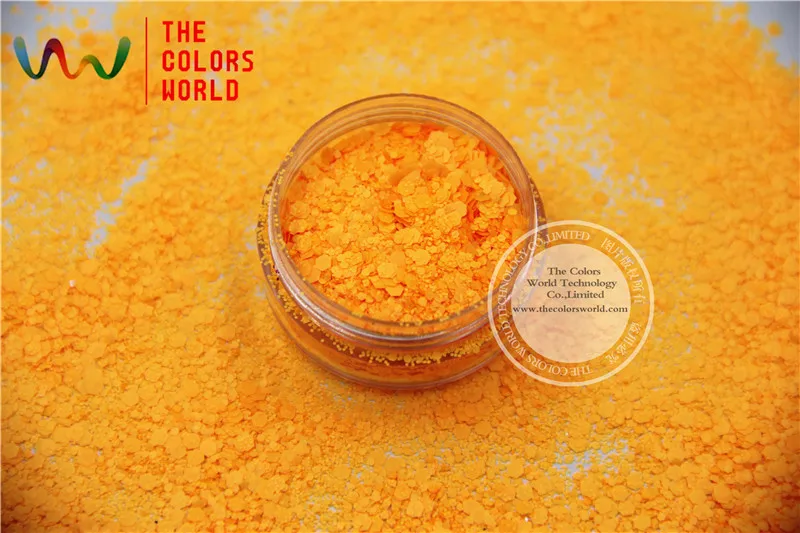 

HF2104-237 Neon Orange Colors Solvent Resistant Hexagon Shape Glitter Sequins for nail art DIY and Halloween's decorations