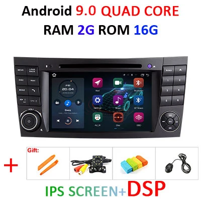 4G 64G Android 9,0 автомобильный dvd-плеер для Mercedes Benz e-класс W211 E200 E220 E300 E350 E240 E270 E280 CLS класс W219 радио gps pc - Цвет: 9.0 2G 16G IPS DSP