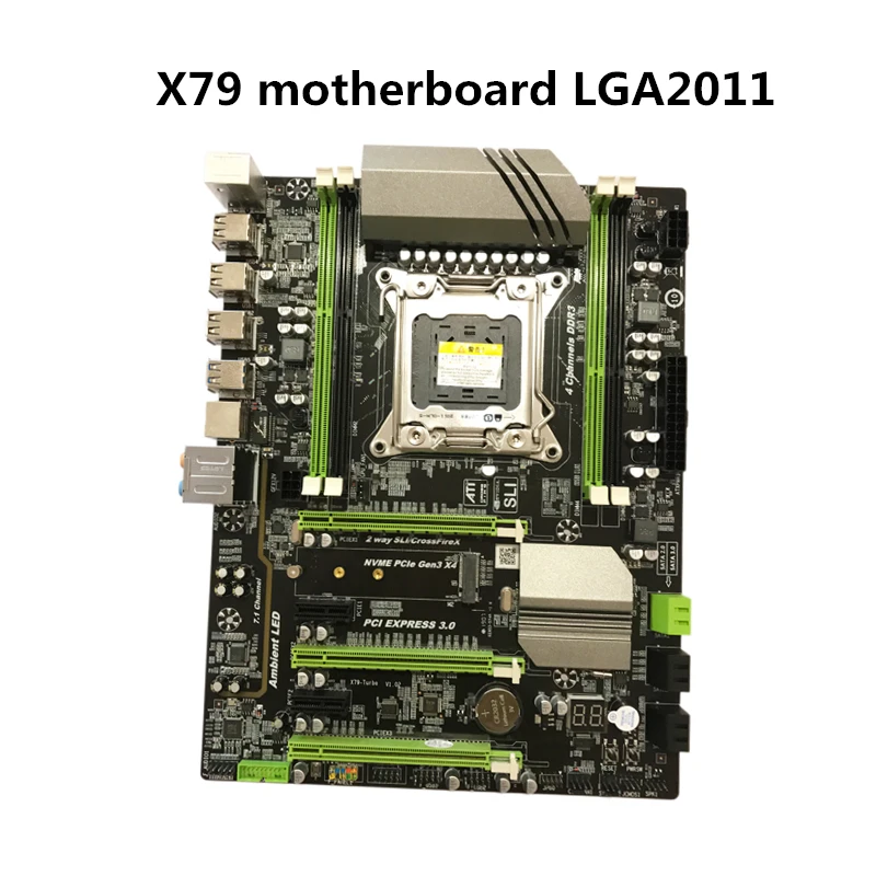 X79 материнская плата LGA2011 ATX USB3.0 SATA3 PCI E NVME M.2 SSD поддерживает регистр и память ecc