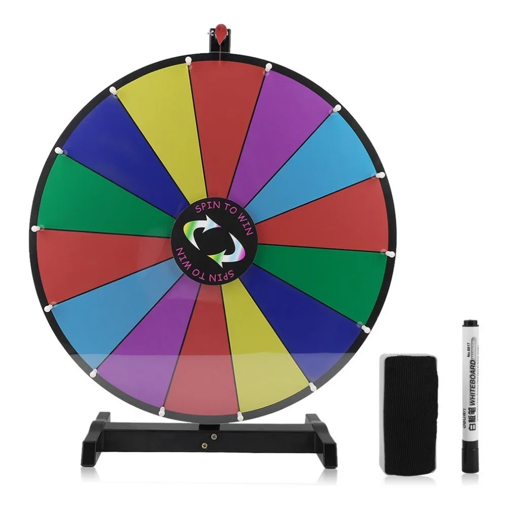 

Big 24inch 14 Grids Color Prize Wheel Tabletop Funny Spin Game Lucky Rotary Module Wheel With Stand For Fortune Trade Show
