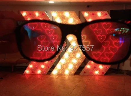 

silver heart lens diffraction glasses