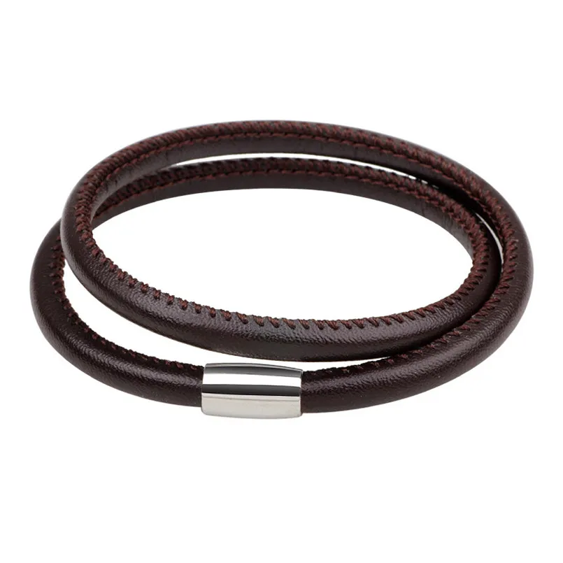 

Fashion Genuine Leather Bracelet Men Casual Chain Bracelet Bangle for Women Vintage Wristband Magnetic Clasps YWQR2289