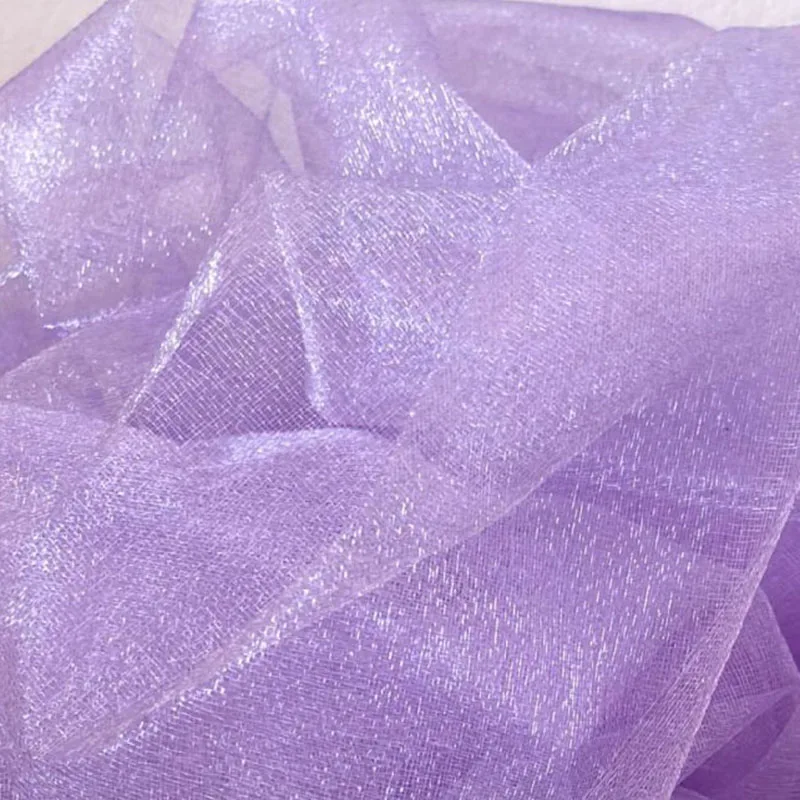5 м/лот прозрачная органза тюль рулон ткани для детского душа Свадьба органза стул пояса церемония вечерние украшения дома - Цвет: Light Purple