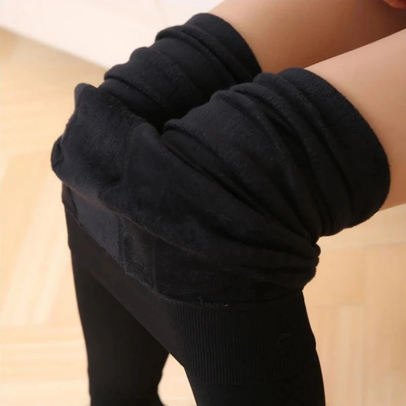 

Kaminsky Plus Size Leggings Women Warm Pants Plus Velvet Ankle-Length Leggings Keep Warm Winter Leggings Skinny Solid Leggings
