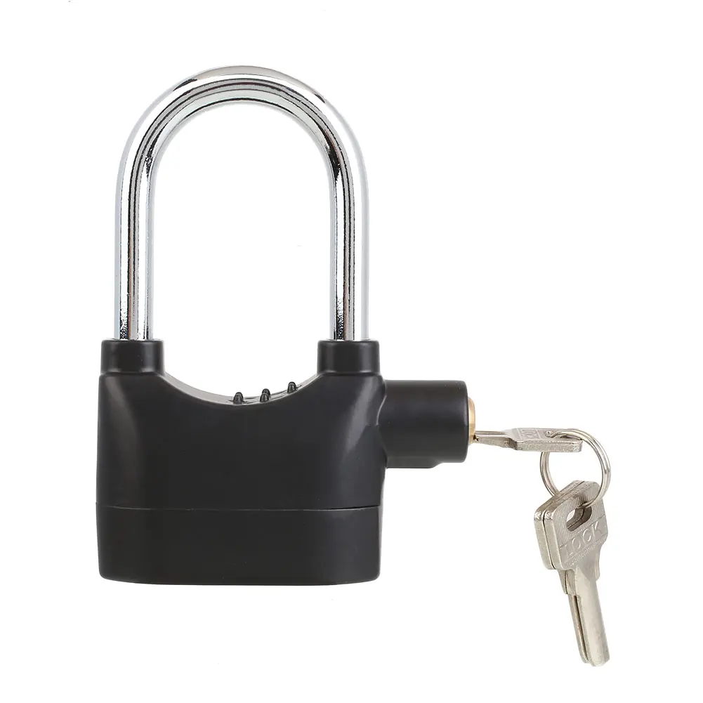 Plus Bike Security Alarm Lock Bicycle Cycling Anti Theft Siren Padlock with Keys - Цвет: Plus