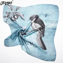 2019 сезон: весна-лето Лидер продаж платок Шелковый платок на голову волос галстук новый принт для женщин Модный шарф птица интимные