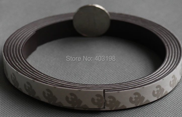 

Free Shipping 10 Meters self Adhesive Flexible Magnetic Strip 3M Rubber Magnet Tape width 10mm thickness 2mm
