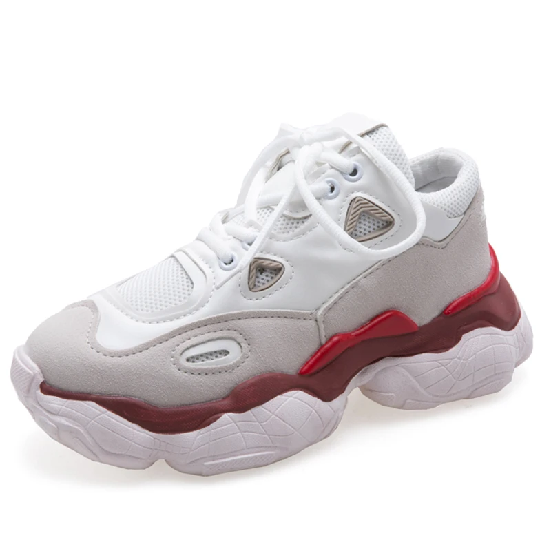 

Moxxy Women Casual Shoes 2019 Spring Women Shoes Platform Shoes Woman Lace-Up Breathable Women Sneakers basket Chunky Sneakers