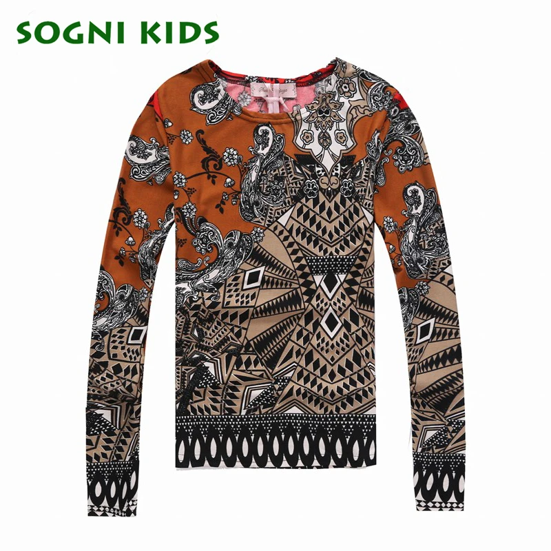 

Africa Autumn Girls Tees T shirt Teenage Fashion Long Sleeve Blouses Casual children clothes T-shirt Kid Clothing for 7-14 Year