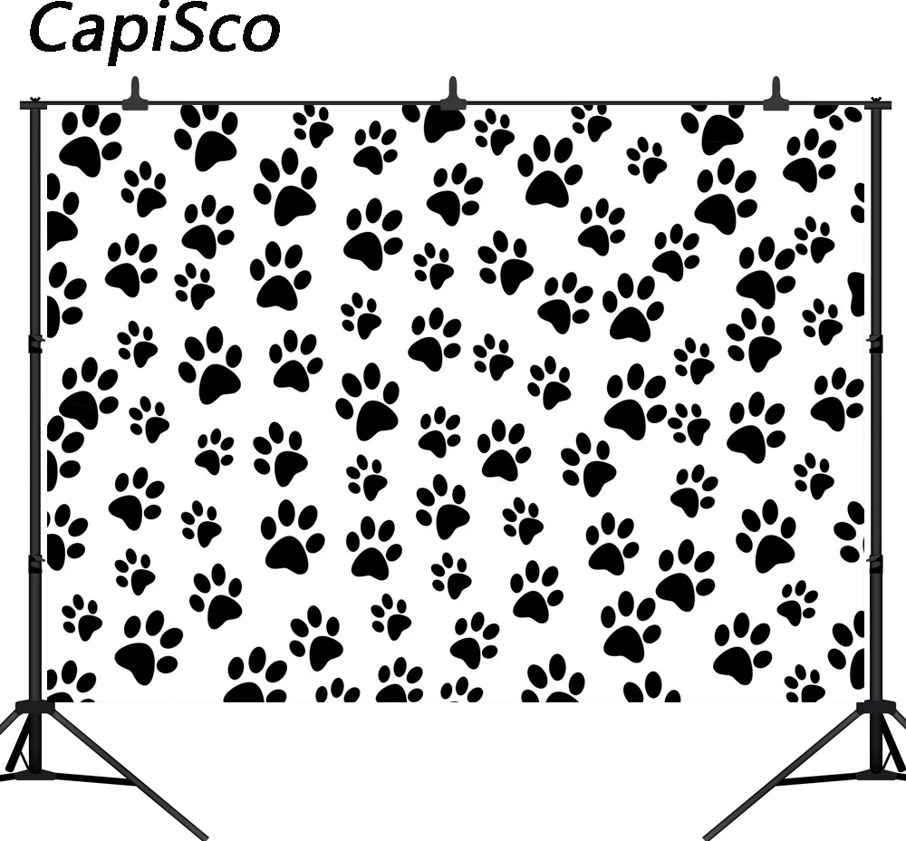 

Capisco Photography Background Dog Paw Baby shower Children Birthday Party Computed Printed Backdrops for Photo Studio