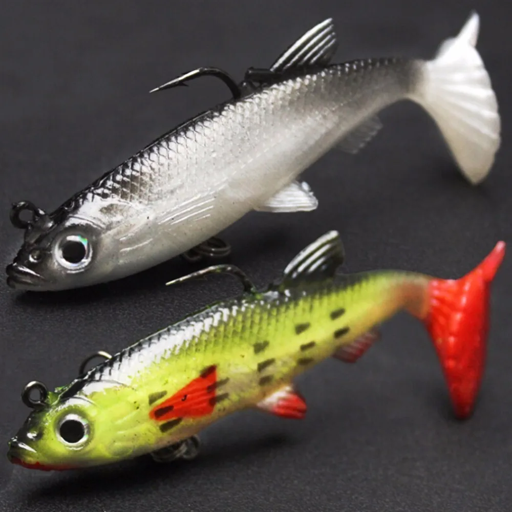 Buy 1pc 3D Eyes Lead Fishing Lures with T Tail Soft