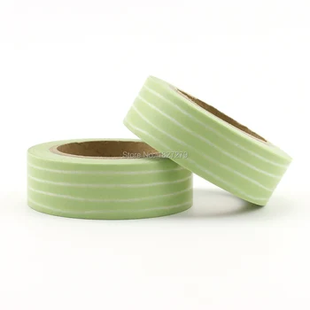 

1pcs green stripes washi tape DIY decorative scrapbook planner masking tape adhesive tape label sticker