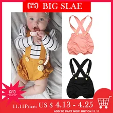 Одежда для маленьких мальчиков и девочек, однотонный комбинезон с рюшами, комбинезон, штаны, Одежда для девочек, спортивная одежда, одежда для малышей