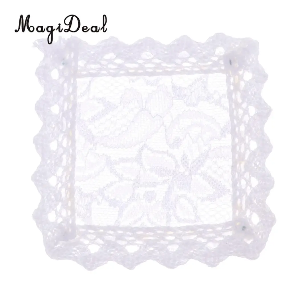 1/12 Scale Dollhouse Miniature Mini Tabletop Desk Decor Kitchen Tablecloths Table Cover Furniture Decor White