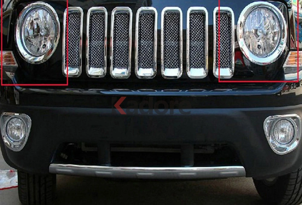 Для Jeep Патриот 2011 2012 2013 ABS Хром Передняя головка плафон для лампы крышка украшения автомобиля аксессуары для фар