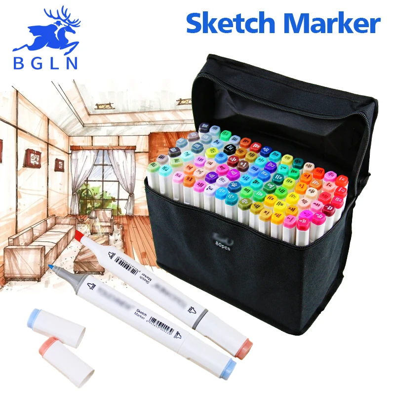 BGLN 30/40/60/80 Colors Set Artist Dual Head Sketc...
