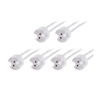 価格 6 ピース/ロット MR16 ランプベース MR11 GU5.3 G4 セラミックコネクタソケットランプホルダーとワイヤーハロゲン電球ライト