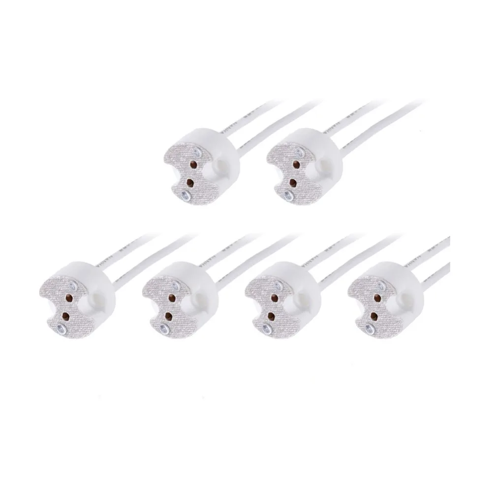 

6pcs/lot MR16 Lamp Base MR11 GU5.3 G4 Ceramic Connector Socket Lamp Holder with Wire for LED Halogen Bulb Light