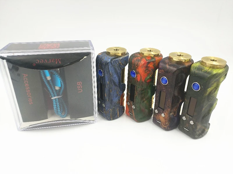 Original Marvec Priest 21700 Stabilized Wood Resin Stitching TC Box Mod Kit with Electronic Cigarette Evolv DNA 75 Chip Vape Original Marvec Priest 21700 Stabilized Wood Resin Stitching TC Box Mod Kit with Electronic Cigarette Evolv DNA 75 Chip Vape