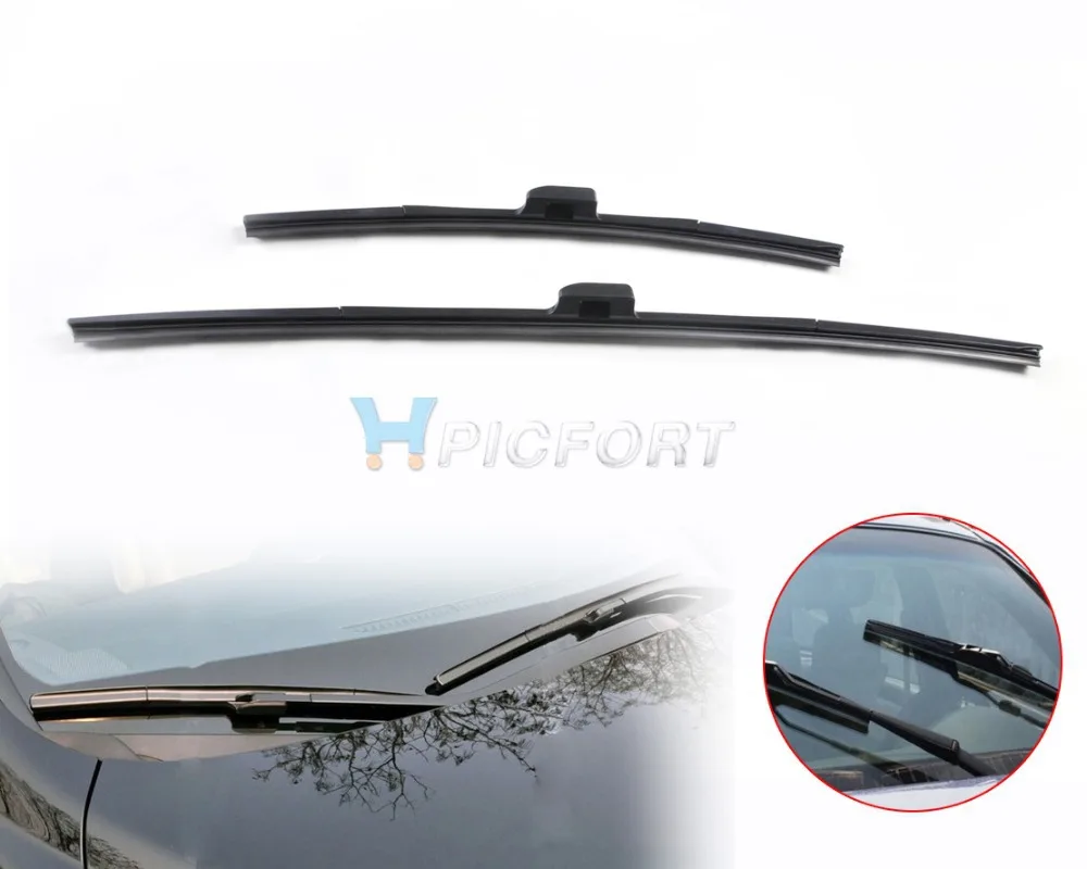 26"+17" Frameless Steel Rubber Rain Window Windshield Wiper Blade For