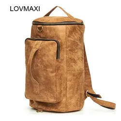 Lovmaxi повседневные модные кожаные Рюкзаки большой Ёмкость коричневый Рюкзаки Для мужчин Для женщин повседневные Сумки Дорожные сумки