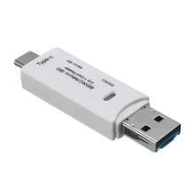 Белый 3 в 1 USB-C type C/USB 3,0/Micro USB/OTG TF SD карт-ридер для телефона Macbook