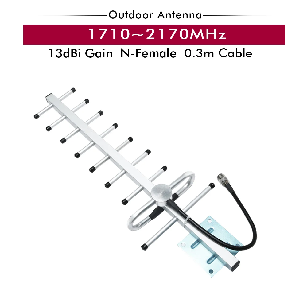 

13dBi Gain 9 Unit Yagi outdoor Antenna 1710~2170MHz Outside Antenna for 2G 3G 4G Cellphone Signal Booster Mobile Signal Repeater
