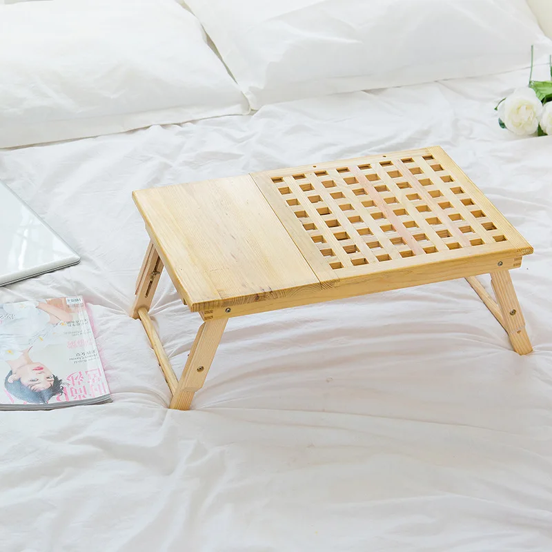 

Simplified Wood Laptop Mini Table Children's BookCase Desk Collapsible Desk for Notebook/Laptop/Meal Storage Orgainzer Lazy Bed