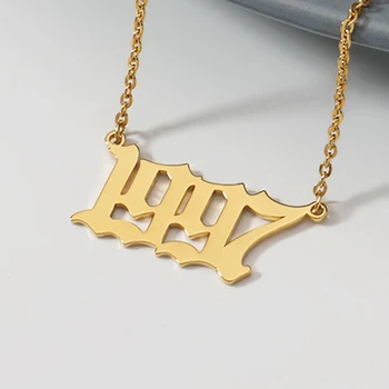 

Special Number Necklaces1985-2019 Stainless Steel Jewelry Special Year Pendant Women Men Wedding Anniversary Gift