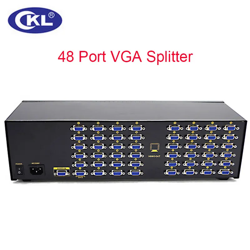 

CKL-948 High-quality 48 Port VGA Splitter 1 to 48 VGA Splitter Video Distributor For Projector Display Support 450Mhz 2048*1536