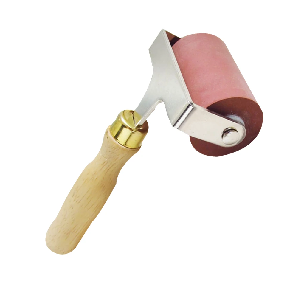5 см печать чернил краски резиновые Brayer анти-скольжения деревянная ручка ролик печать ремесла проекты инструмент