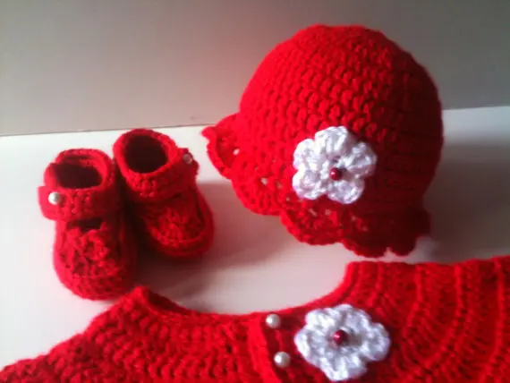 crochet baby sweater sets