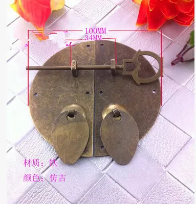 Замок-защелка на ящик под старину диаметр круговой железной ручкой антикварная китайская мебель DIY аксессуары для замка 03