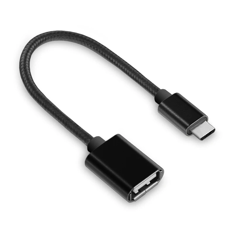 Type C USB 15 см Мужской OTG type-c Женский адаптер Шнур для huawei mate 20 pro micro usb адаптер планшет для samsung s8 смартфон - Цвет: black