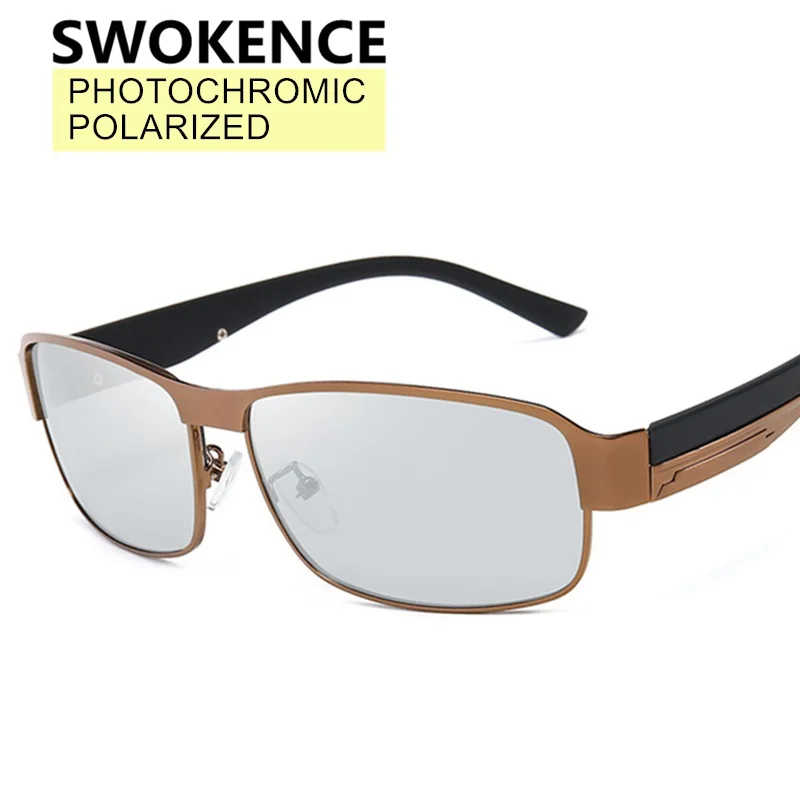 

SWOKENCE Dual-purpose Photochromic Polarized Sunglasses Women Men Retro Designer Driving Fishing Spectacles All-weather SC60