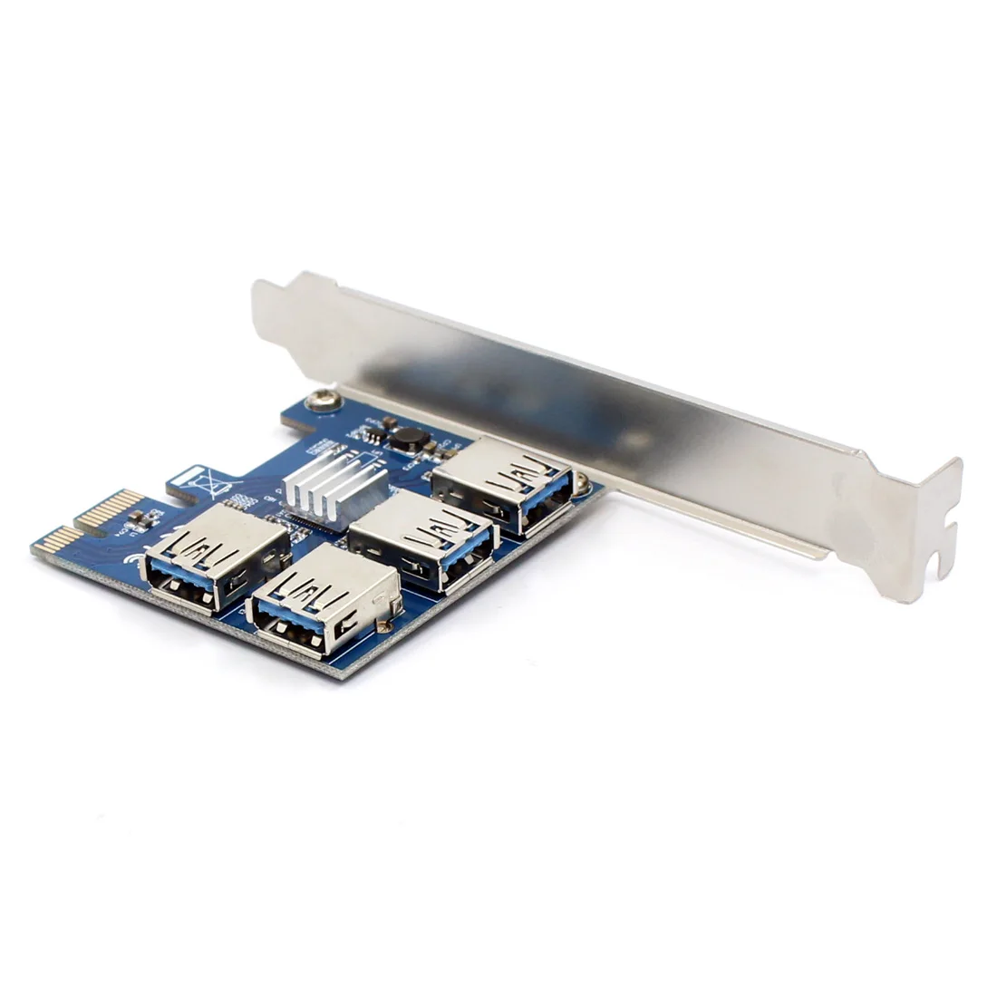 60 см PCIe 1 до 4 PCIe 16X Riser Card PCI-E 1X до 4 USB 3,0 PCI-E Riser Adapter port Multiplier Card для BTC Bitcoin Miner Mining