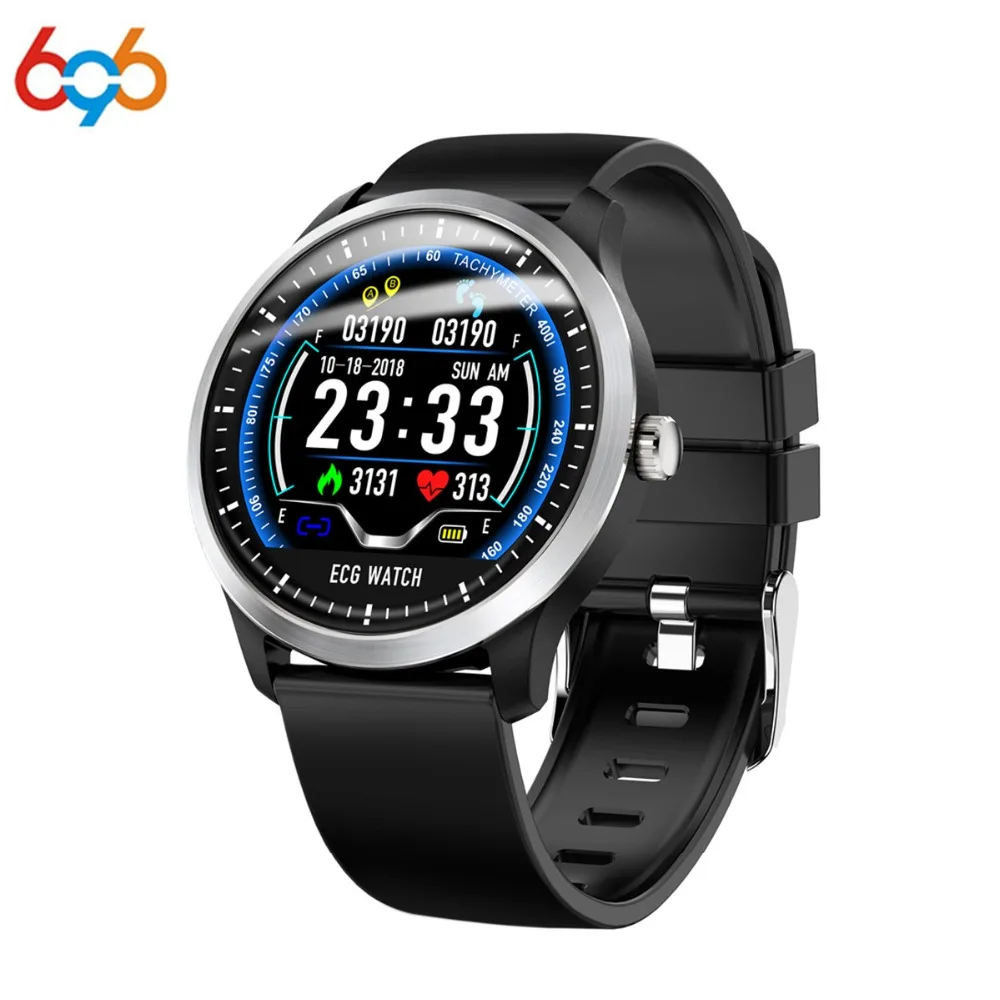 696 N58 ЭКГ Smartwatch Для мужчин Смарт-часы Поддержка электрокардиограмма измерения Для мужчин t 3D UI мультиспорт Фитнес трекер Нержавеющая сталь