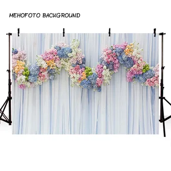 

MEHOFOTO Spring Wedding Party Tracery Wall Photography Backdrops Flower Photo Background Custom for Photo Studio F-2421