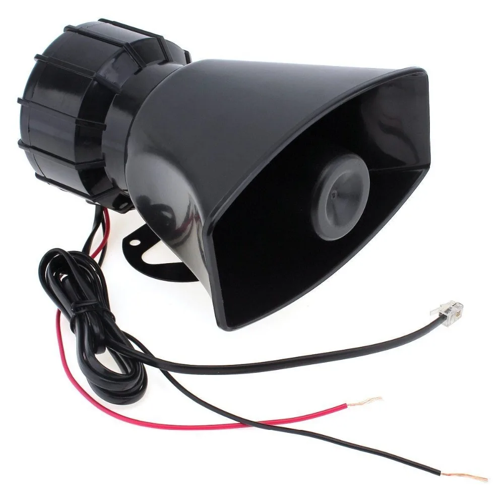 12V 7 Sound Tones Loud Car Warning Alarm Police Fire Siren Horn 100W Auto Speaker with Black Wireless Remote Controller dfdf