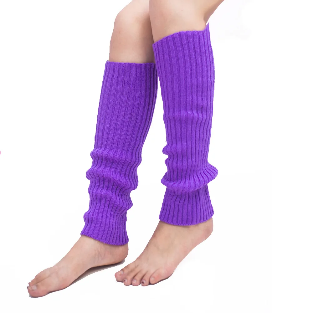

Bright color socks sets of knitted feet for fall/winter vertical stripes Candy color Leg Warmers