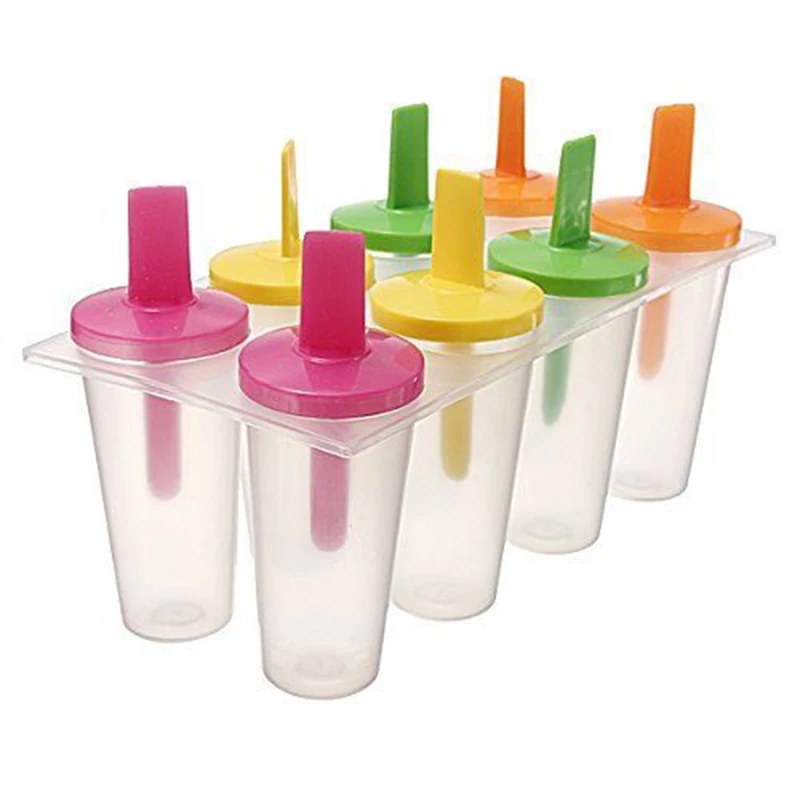 6pcs/set Silicone Popsicle Mold Ice Lolly Mold Ice Maker Ice Mold Snack New H2F3 