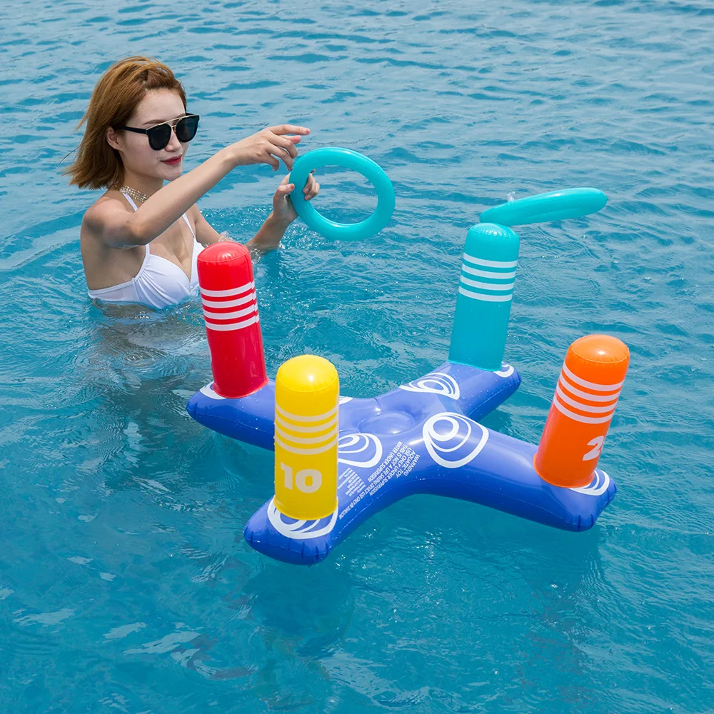 

Spot Inflatable Hoop Game Water Throwing Cross Hoop Toy Kindergarten Children's Water Basketball Hoop Pool Float Inflatable