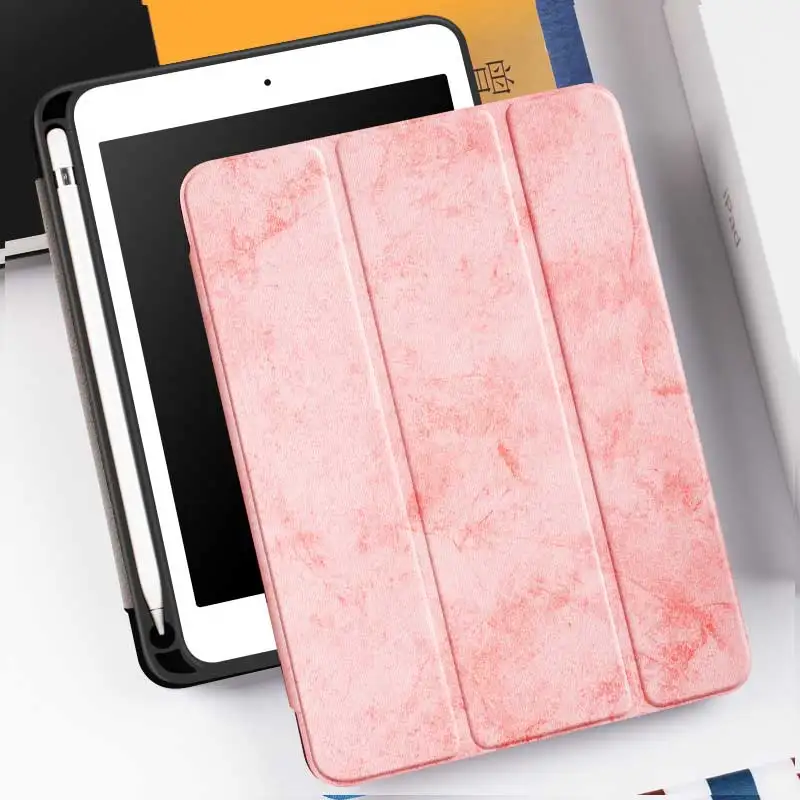 Batianda чехол для iPad 5 6 с держателем карандаша Стенд Смарт-Корпус чехол TPU мягкая задняя крышка для iPad 9,7 дюймов - Цвет: Розовый