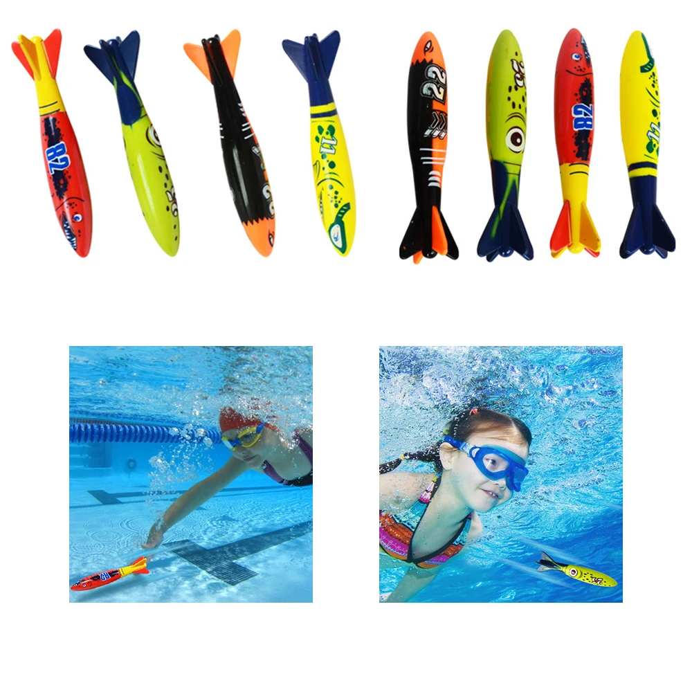 

1 Pcs Rocket Throwing Toy Swimming Pool Diving Game Summer Children Underwater Dive Toy 4 Colors
