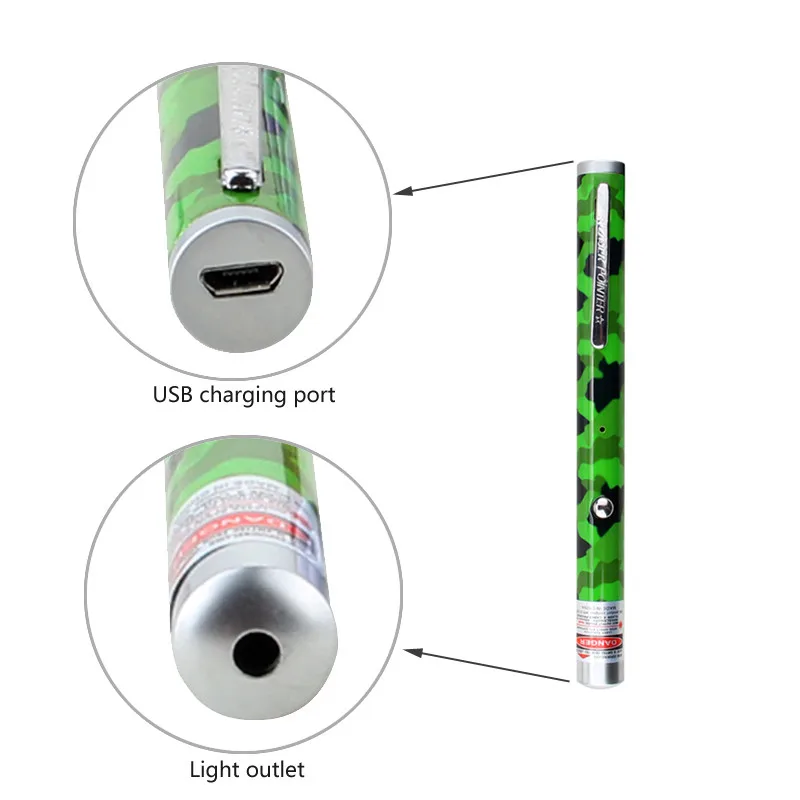 Sighter com Bateria Caneta Laser Poderoso Ponteiro Recarregável Apresentador Remoto Lazer Caça Bore Usb 5 High Quality Esporte e Lazer